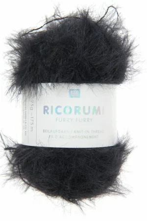 Nuovo Arrivo Fil fausse fourrure Ricorumi Furry Furry Rico Design Amigurumi - Noir 011 x25g