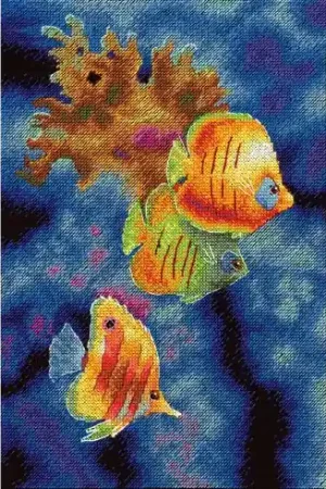 Quantità Limitata kit ricamo a punto croce - Abitanti della barriera corallina - MP Studia