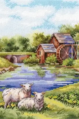 kit ricamo a punto croce - Il vecchio mulino - MP Studia Economico