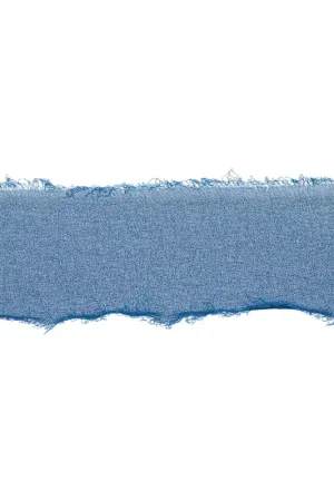 Ruban mousseline effiloché 40 mm - Bleu canard x1m Esclusivo