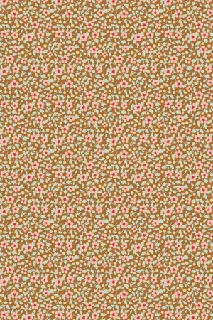 Tilda Brie Basics Sand, Tessuto marrone con fiorellini rosa Promo Stagionale