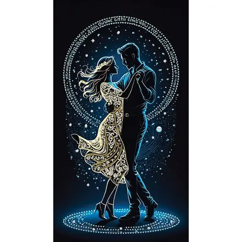 Kit di ricamo con perline - Coppia di ballerini - Nova Sloboda Prezzo Scontato