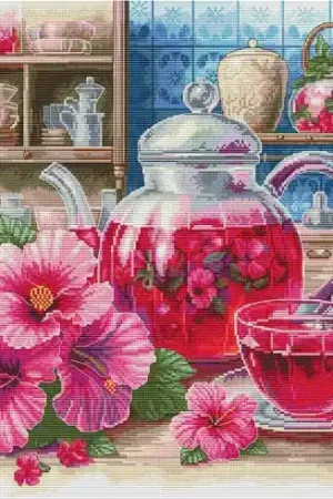 Prezzo Basso kit ricamo a punto croce - Tè all'ibisco - Nova Sloboda