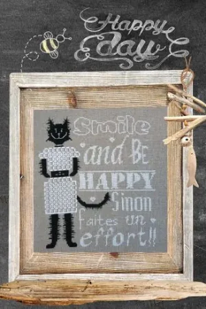 Foglio di punto croce - Be happy - Isabelle Haccourt Vautier Must-Have