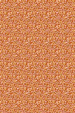 Tilda Brie Basics Ginger, Tessuto arancione con fiorellini gialli Ordina Subito