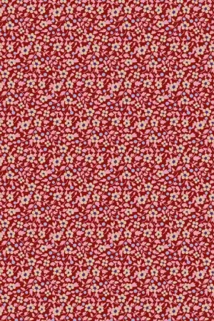 Compra Online Tilda Brie Basics Burgundy, Tessuto rosso borgogna con fiorellini beige