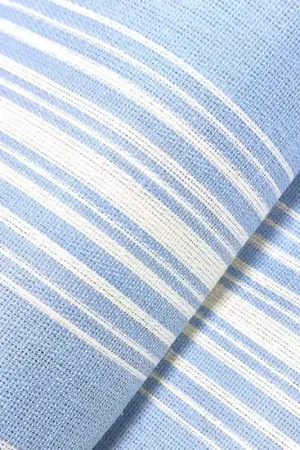 Subito Disponibile Tessuto Francese Antico misto cotone/lino a righe bianche e azzurre stile provenzale