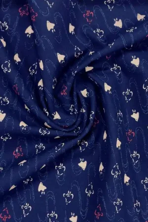 Tessuto giapponese blu con uccellini Chidori sull'acqua - Sevenberry Basic Compra Online