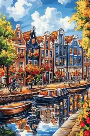 Offerta Lampo Kit ricamo diamante su telaio - Amsterdam in fiore - Art City