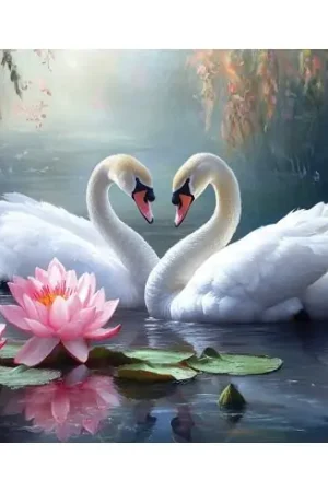Kit ricamo diamante su telaio - Fedeltà al cigno - Art City Pagamento Sicuro