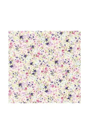 Prezzo Scontato Tessuto giapponese panna con fiorellini rosa e viola - Sevenberry Flower