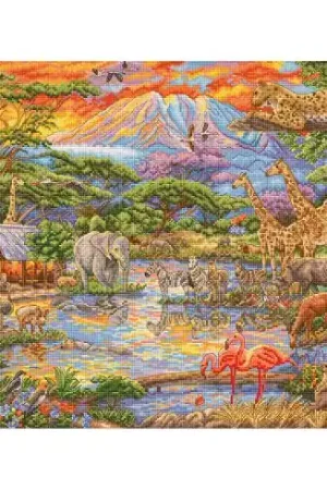 kit ricamo a punto croce - Africa selvaggia - Letistitch Offerta Del Giorno