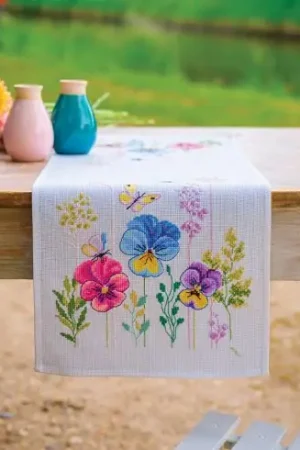 Ultimissimo Modello Kit runner da ricamare - Violette - Vervaco