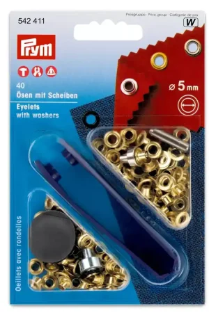 Prezzo Basso Boite de 40 oeillets 5 mm avec rondelles et outil de pose - Doré x1