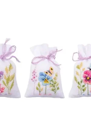 Solo Oggi Kit sacchetto profumato da ricamo - 3 sacchetti - Viole - Vervaco