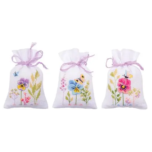 Solo Oggi Kit sacchetto profumato da ricamo - 3 sacchetti - Viole - Vervaco