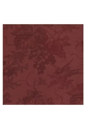 Esclusivo Moda Fabrics, Vin du Jour- Tessuto Fondo Rosso Granata con grande disegni tematico vino tono su tono