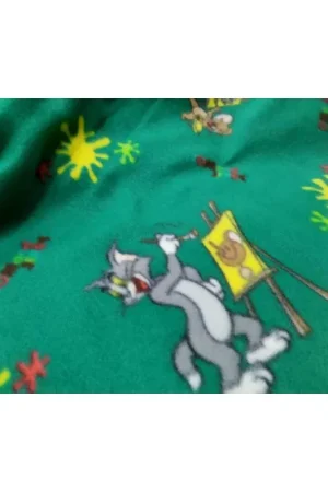 50 Cm Tessuto Pile Stampato TomJerry TMTEC H 150 Reso Gratuito