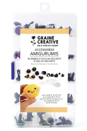 Set de 30 paires d'yeux & 10 nez de sécurité pour peluches et amigurumi Acquista Ora