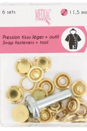 Offerta Boutons pressions et outil de pose 11.5 mm - Doré x6
