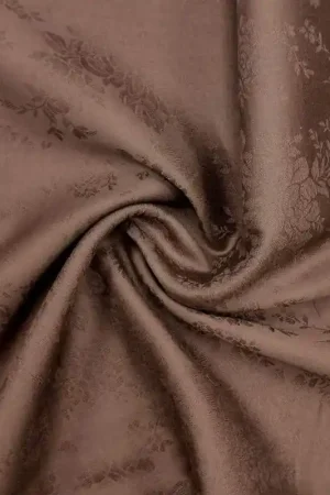 Solo Oggi Tessuto marrone con rose Jacquard tono su tono