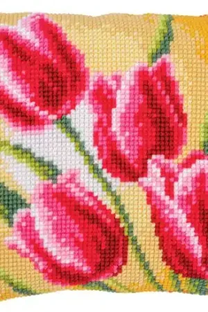 Promozione Esclusiva Kit cuscino fori grossi - Tulipani - Vervaco