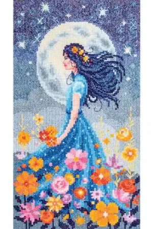 kit ricamo a punto croce - Figlia della luna - Vervaco Prezzo Conveniente