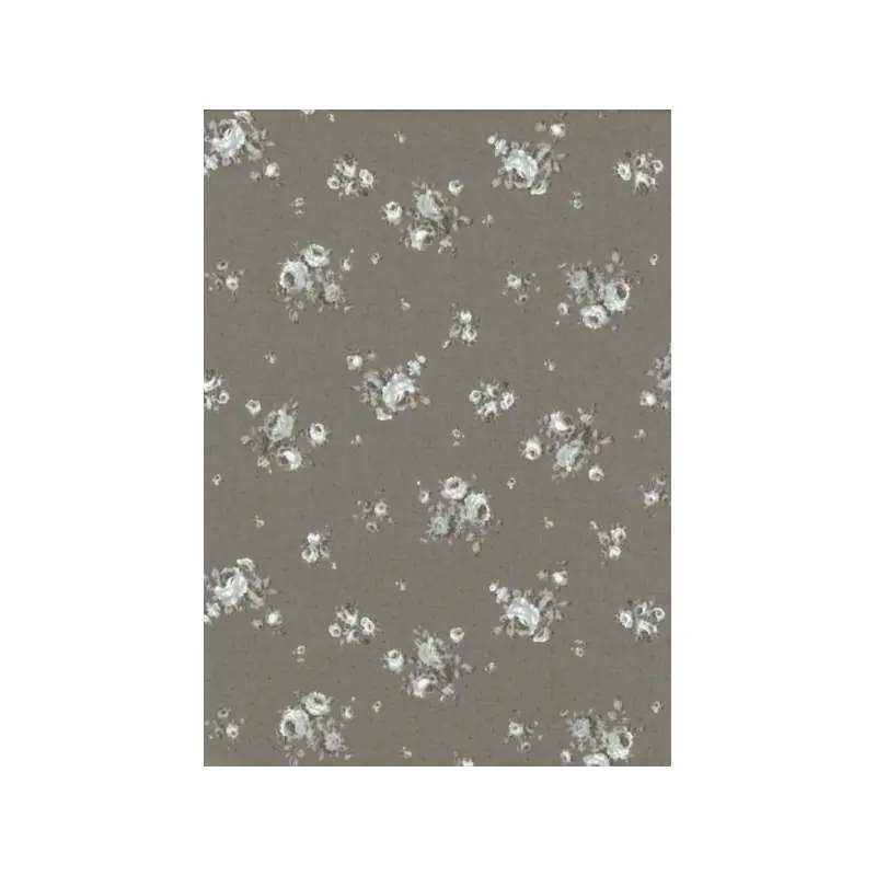 Tessuto grigio tortora con micro pois tono su tono e rose monocromatiche - Lecien Whitewash Compra Adesso