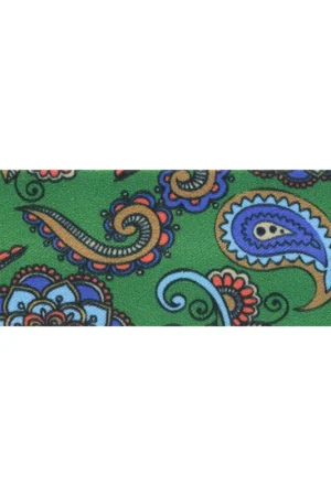 Biais en polyester 20 mm - motif Cachemire - Vert foncé - Bleu x1m Offerta Limitata
