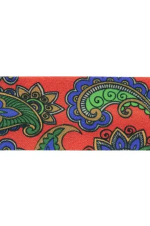 Offerta Del Giorno Biais en polyester 20 mm - motif Cachemire - Orange foncé - Vert foncé x1m