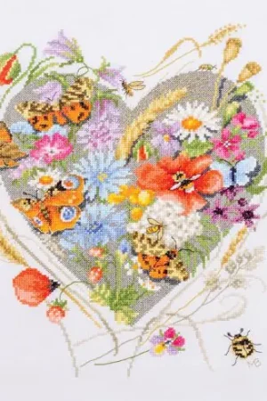 kit ricamo a punto croce - Cuore di fiore - Lanarte Nuovo Arrivo