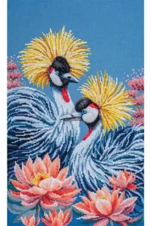 Occasione Imperdibile kit ricamo a punto croce - Gru dalla corona nera - Lanarte