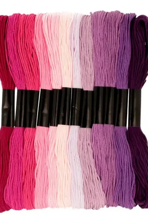 Assortiment 12 échevettes pour bracelet brésilien & broderie - Mauves Ultime Pezzi