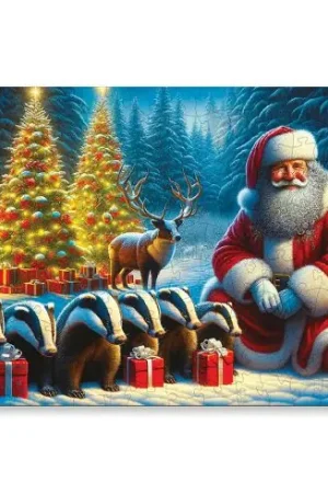 Super Prezzo puzzle in legno - Babbo Natale e la sua squadra - 150 pezzi - Wooden City