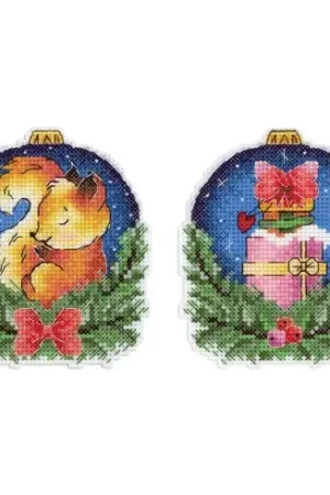 Kit di ornamenti da ricamare - Scoiattolo di Natale - MP Studia Promozione Esclusiva