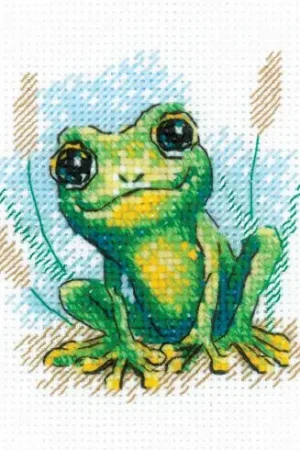 kit ricamo a punto croce - Piccola rana - Riolis Prezzo Basso