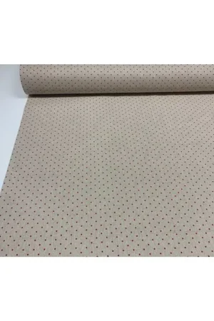 Offerta 50 cm Tessuto Panama Tappezzeria Stampato pois piccoli shabby rosso alto 280 cm