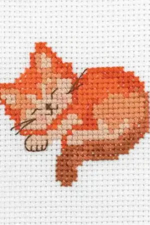 Soddisfatti O Rimborsati Kit di ricamo a punto croce per bambini - Cuscino da ricamare gatto che dorme - Anchor