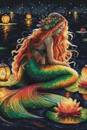 kit ricamo a punto croce - Il santuario delle sirene - Ava Offerta