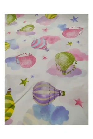 Ultimissimo Modello 50 cm tessuto mongolfiera stampata coordinata con stelle alto 150 cm