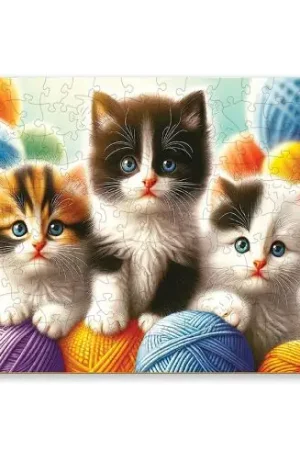 Prezzo Conveniente puzzle in legno - Gattini e palline - 150 pezzi - Wooden City