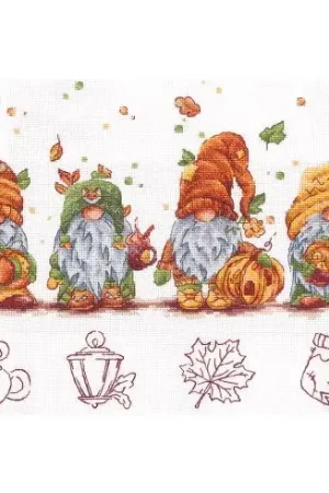 kit ricamo a punto croce - Gnomes d'automne - Andriana Professionale