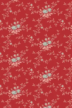 Soddisfatti O Rimborsati Tilda Merry Little Christmas Blender, Noel Red, tessuto con stampa di rose e agrifoglio su fondo rosso