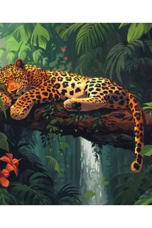 Offerta Kit ricamo diamante - Leopardo su un ramo - Letistitch