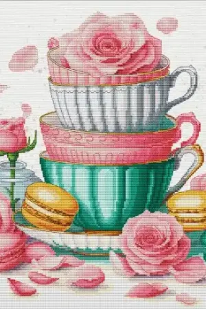 Offerta Limitata kit ricamo a punto croce - Macarons Ladurée - Nova Sloboda