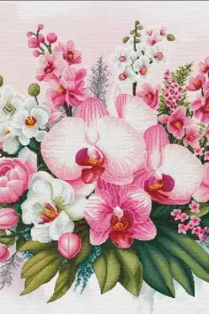 kit ricamo a punto croce - Il paradiso delle orchidee - Nova Sloboda Prezzo Di Fabbrica