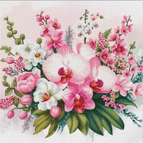 kit ricamo a punto croce - Il paradiso delle orchidee - Nova Sloboda Prezzo Di Fabbrica