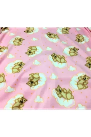 Tessuto pile antipilling nuvole orsetto stampato alto 150 cm Promozione Esclusiva