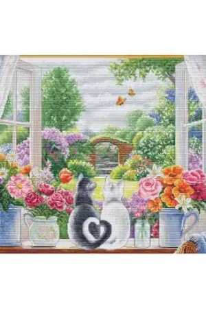 kit ricamo a punto croce - La finestra dei sogni - Luca-S Professionale