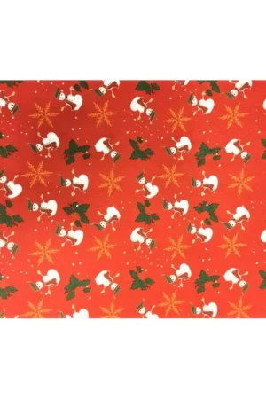 50 cm Panno lenci stampato natalizio fondo rosso con pupazzo di neve e trifoglio e stella alto 90 centimetri Miglior Prezzo